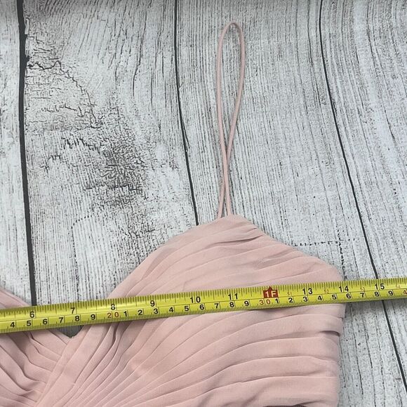 Hailey Logan Adrianna Papell Blush Pink Cutout Chiffon Mini Cocktail Dress 5/6 - Picture 8 of 9